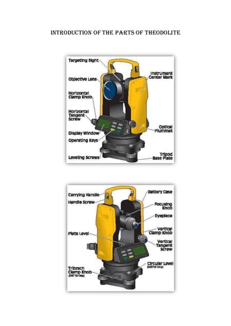 Introduction to Digital Theodolite and to study different parts and .
